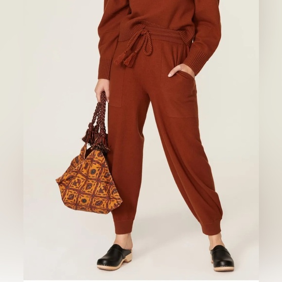 Ulla Johnson Alfie Wool Joggers Track Pants Sumac Womens Size L - Picture 1 of 11